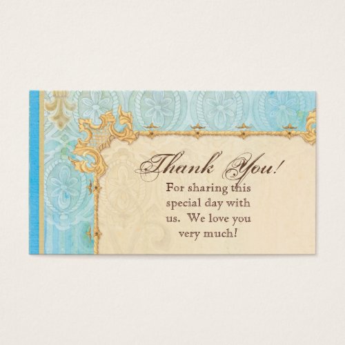 Favor Gift Cards - Fleur di Lys Damask 2 - Wedding Business Card Template