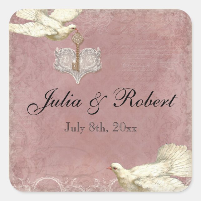 Favor Gift Sticker - Peacock Feathers Wedding Seal (Front)