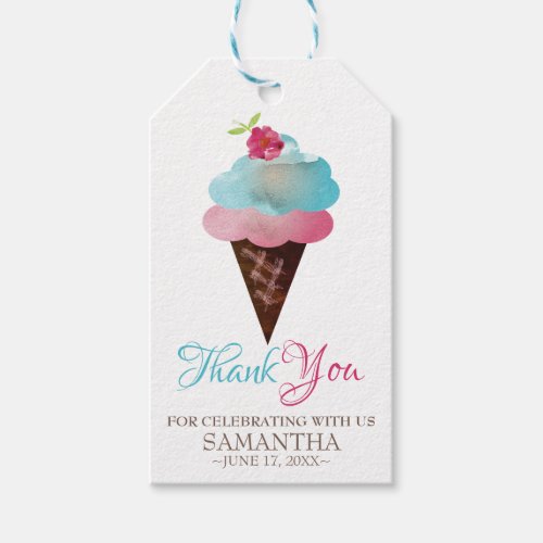 Favor Gift Tag Ice Cream Cone