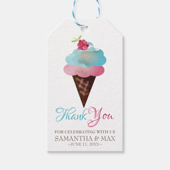 Favor Gift Tag Ice Cream Cone BIRTHDAY (Front)