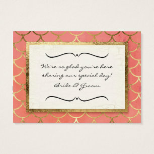 Favor Gift Tags Art Deco Shell Faux Gold Wedding