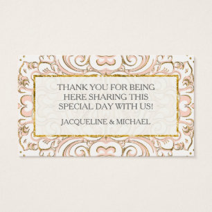 Favor Gift Tags Damask Pattern Swirl Gold