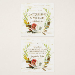 Favor Gift Tags Fall Oak Leaf Wreath Floral BOHO