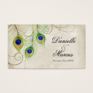 Favor Gift Tags - Peacock Feathers Wedding Set