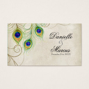 Favor Gift Tags - Peacock Feathers Wedding Set