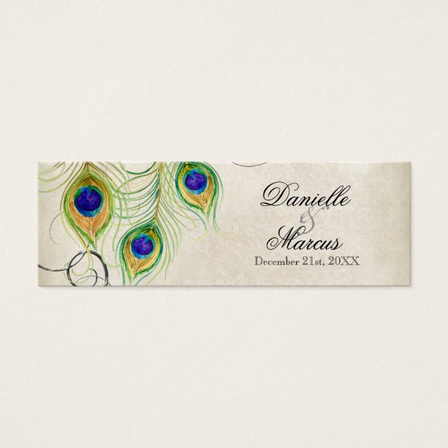 Favor Gift Tags - Peacock Feathers Wedding Set (Front)