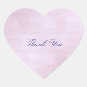 Favor Heart Pink Rose Lila Blue Navy Thank You Sticker