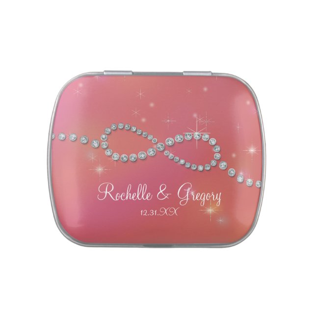Favor Infinity Symbol Sign Infinite Love Twinkling Jelly Belly Tin (Top)