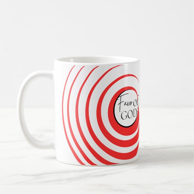 Favor of God Mug - Red & White Swirl (Left)