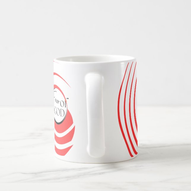 Favor of God Mug - Red & White Swirl (Handle)
