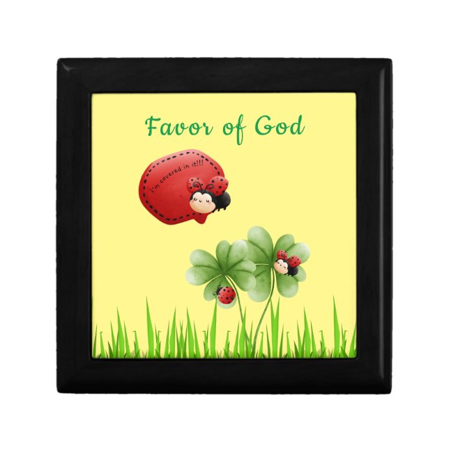 Favor of God Wooden Jewelry Keepsake Box  (Front)