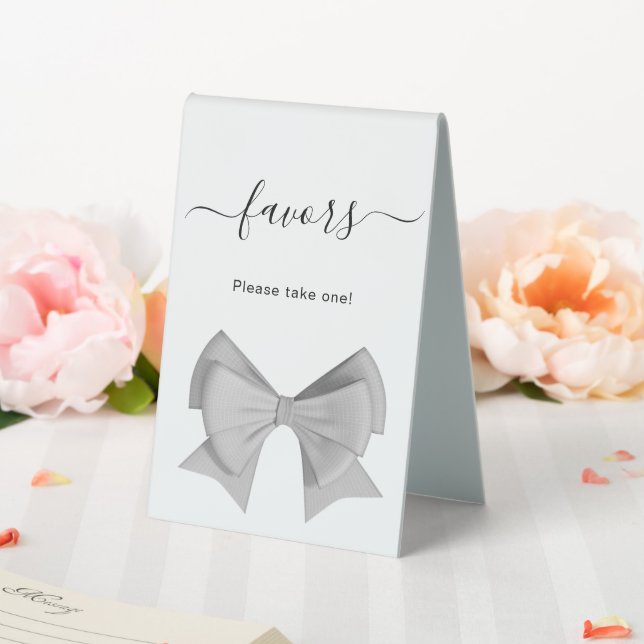 Favor sign blue bow white (In SItu (Wedding))