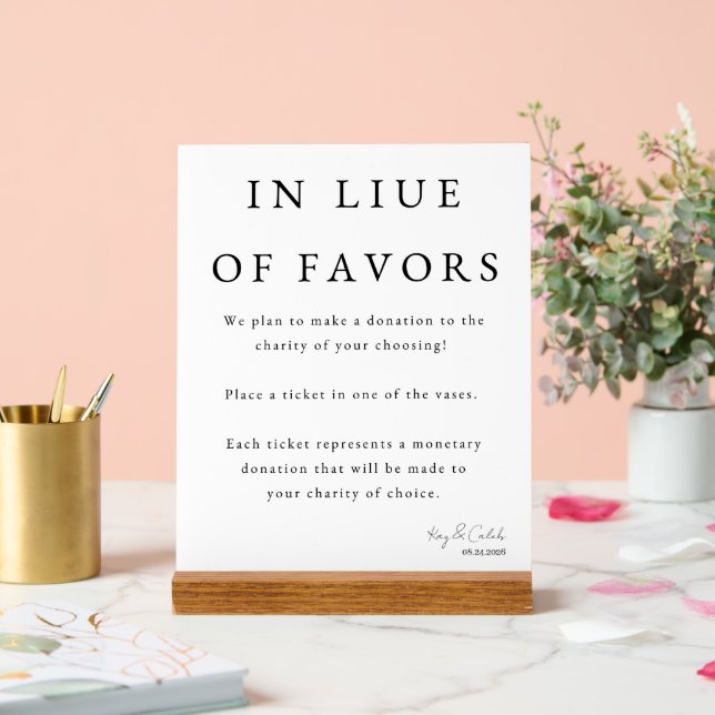 Favor Sign for Wedding (Wedding)
