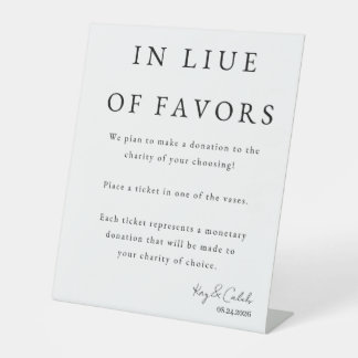 Favor Sign for Wedding