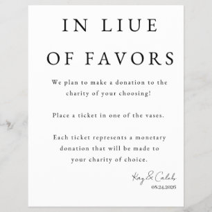 Favor Sign for Wedding Flyer