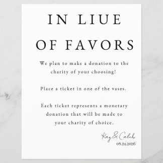Favor Sign for Wedding Flyer
