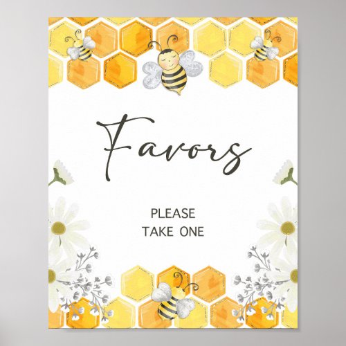 Favor Sign Yellow Honey Bee Shower Sign