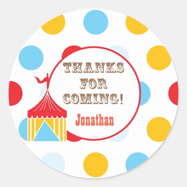 Favor Sticker - Circus (Front)