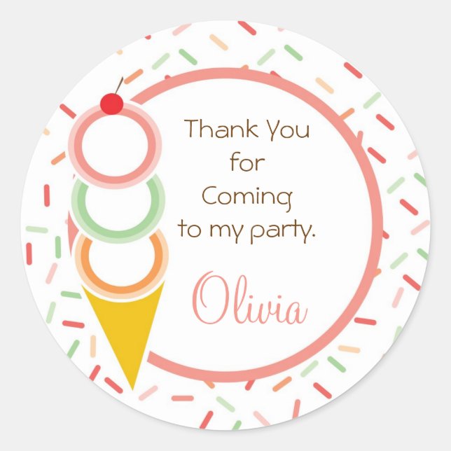 Favor Sticker - Ice Cream (Front)
