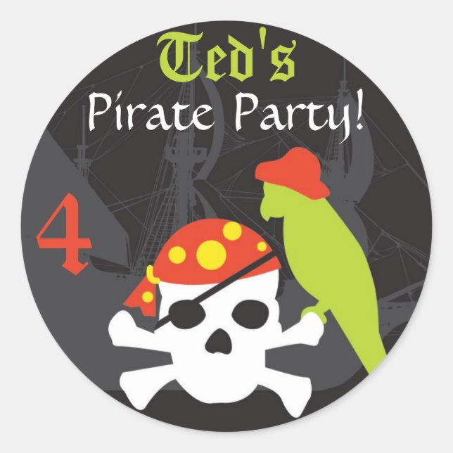 Favor Sticker - Pirate (Front)