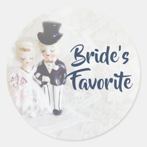 Favor Stickers_ Brides Favorite Cute Couple Classic Round Sticker