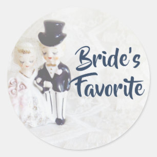 Favor Stickers- Bride's Favorite Cute Couple Classic Round Sticker