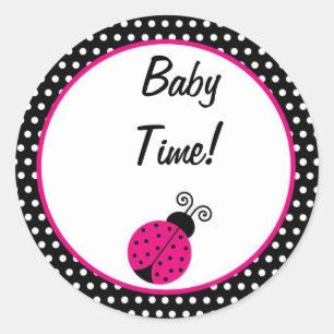 Favor Stickers Couple Black Spring Time Lady Bug