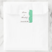 Favor Stickers Mint Green White Damask Lace Print (Bag)