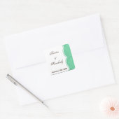 Favor Stickers Mint Green White Damask Lace Print (Envelope)