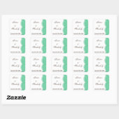 Favor Stickers Mint Green White Damask Lace Print (Sheet)