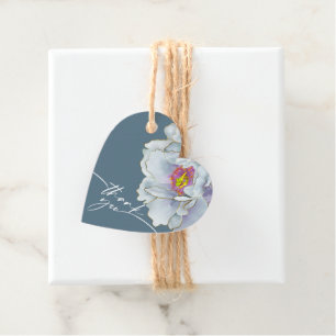 FAVOR TAG Dusty Blue and Lilac Exotic Floral