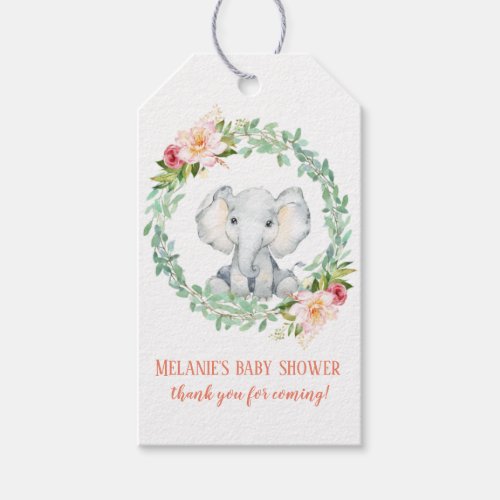 Favor Tag Elephant Greenery Jungle Baby Shower