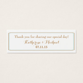 Favor Tag/ Place Card with Mint and Gold Frame
