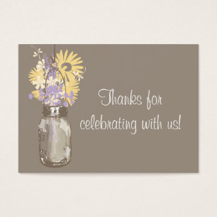 Favor Tag Wild Flowers & Mason Jar