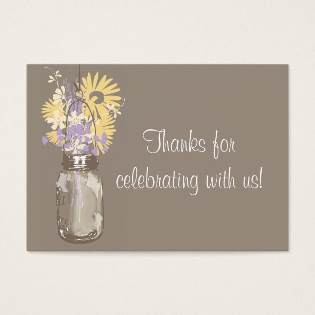 Favor Tag Wild Flowers & Mason Jar (Front)