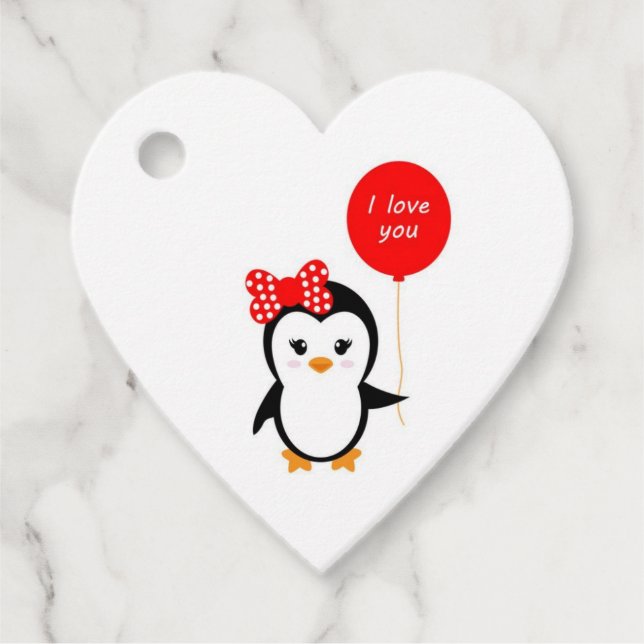 Favor Tag with a penguin (Front)