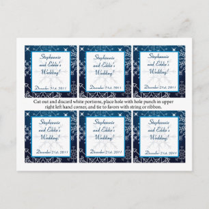 Favor Tags Blue Stars and Snowflakes Postcard