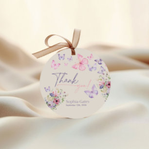Favor Tags Butterfly Wildflower Thank You