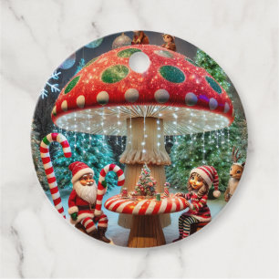 Favor Tags: Christmas Mushroom Design Tags