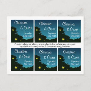 Favor Tags Fireflies and Mason Jars Sunset Night Postcard
