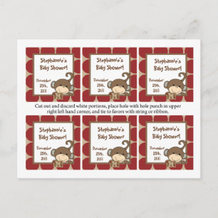 Favor Tags Jungle Cocalos Buttons Invitation Postcard