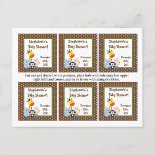 Favor Tags Jungle Tales Play Invitation Postcard