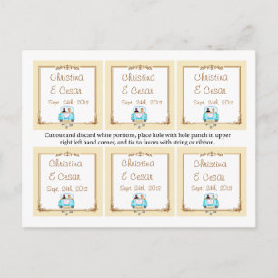Favor Tags Just got Married Couple Postcard