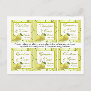 Favor Tags Lime Green Pear Swirls Postcard