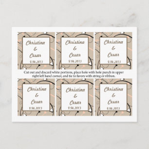 Favor Tags Magenta Light Coral Pink/Brown Swirls H Postcard
