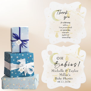 Favor Tags Oh Babies! Neutral Twin Storks 