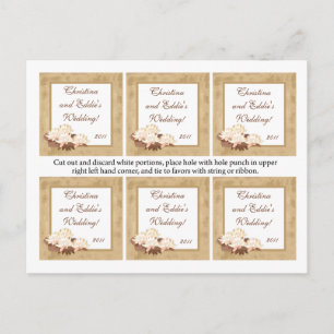 Favor Tags Oriental Flowers Postcard