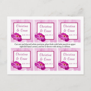 Favor Tags Purple/Pink Peony Flowers watercolor te Postcard