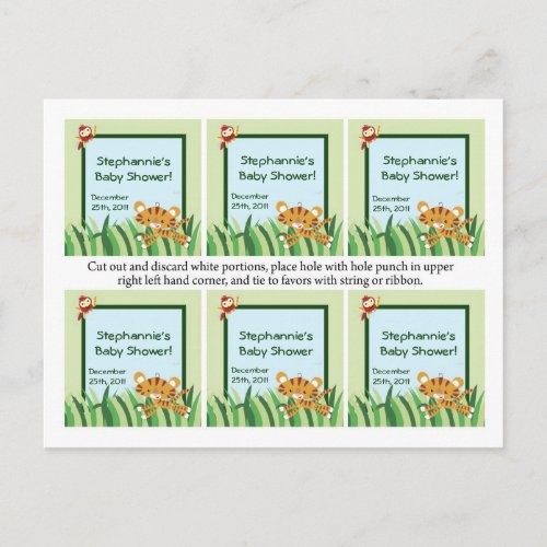 Favor Tags Rain_forest Jungle Animal Invitation Postcard