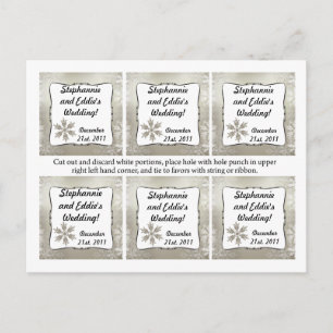 Favor Tags Silver Christmas Blur Holiday Postcard
